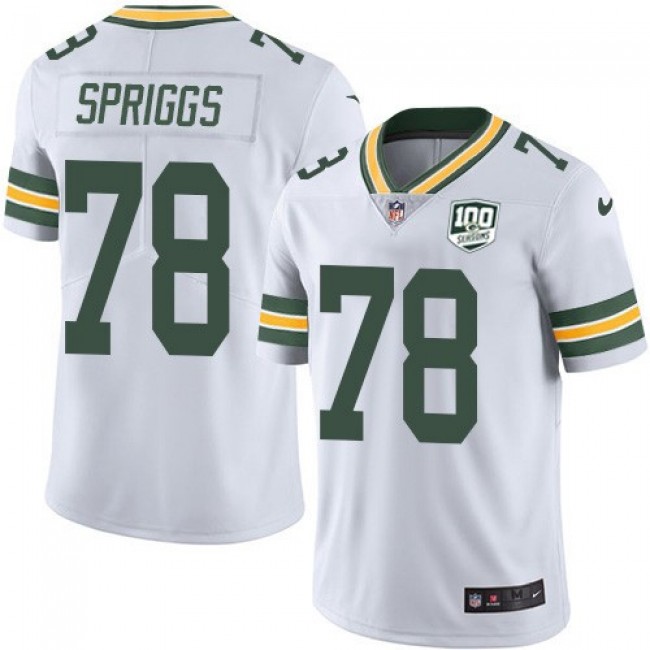 Nike Packers #78 Jason Spriggs White Men's 100th Season Stitched NFL Vapor Untouchable Limited Jersey