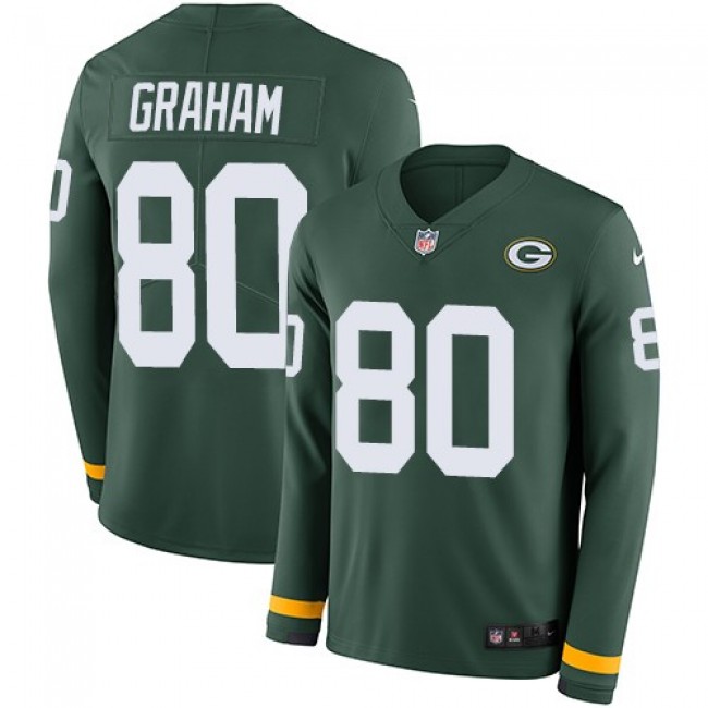 Nike Packers #80 Jimmy Graham Green Team Color Men's Stitched NFL Limited Therma Long Sleeve Jersey