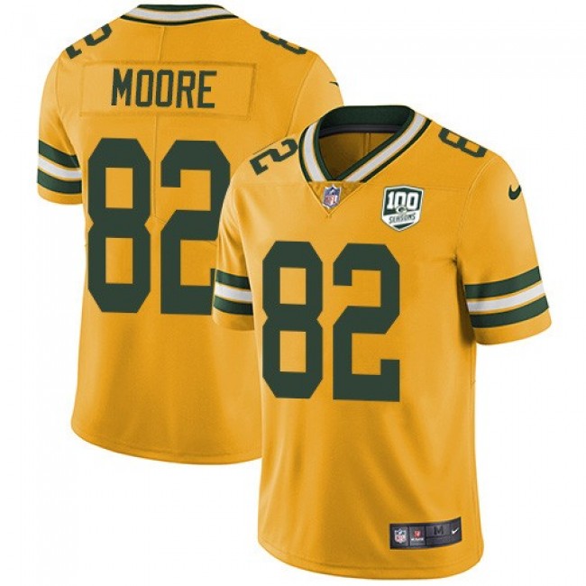 Nike Packers #82 J'Mon Moore Yellow Men's 100th Season Stitched NFL Limited Rush Jersey