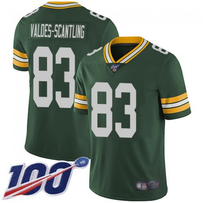 Nike Packers #83 Marquez Valdes-Scantling Green Team Color Men's Stitched NFL 100th Season Vapor Limited Jersey