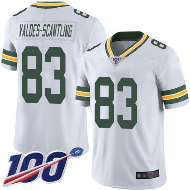 Nike Packers #83 Marquez Valdes-Scantling White Men's Stitched NFL 100th Season Vapor Limited Jersey