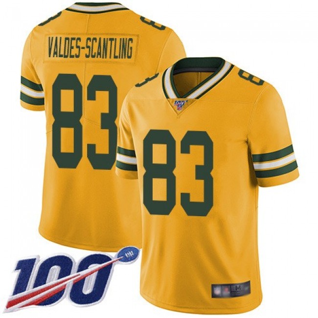 Nike Packers #83 Marquez Valdes-Scantling Yellow Men's Stitched NFL Limited Rush 100th Season Jersey
