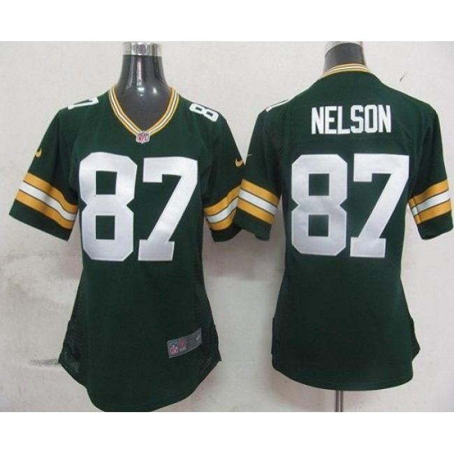 Women's Packers #87 Jordy Nelson Green Team Color Stitched NFL Elite Jersey