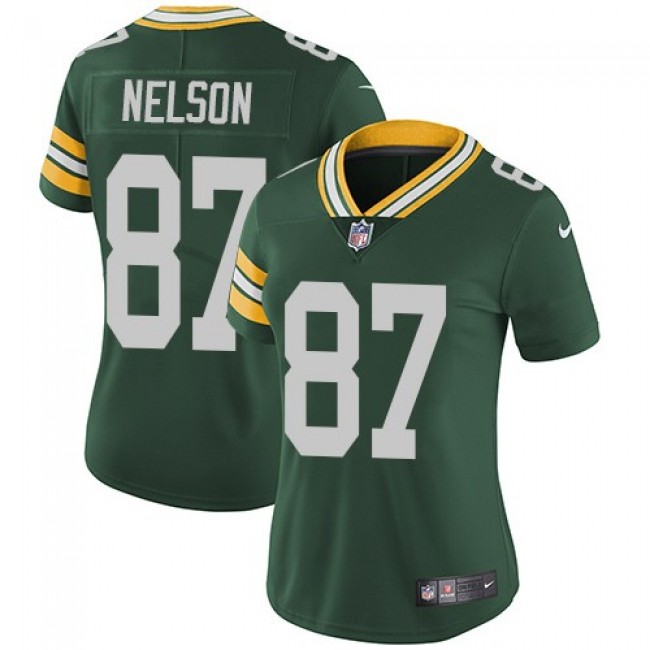 Women's Packers #87 Jordy Nelson Green Team Color Stitched NFL Vapor Untouchable Limited Jersey