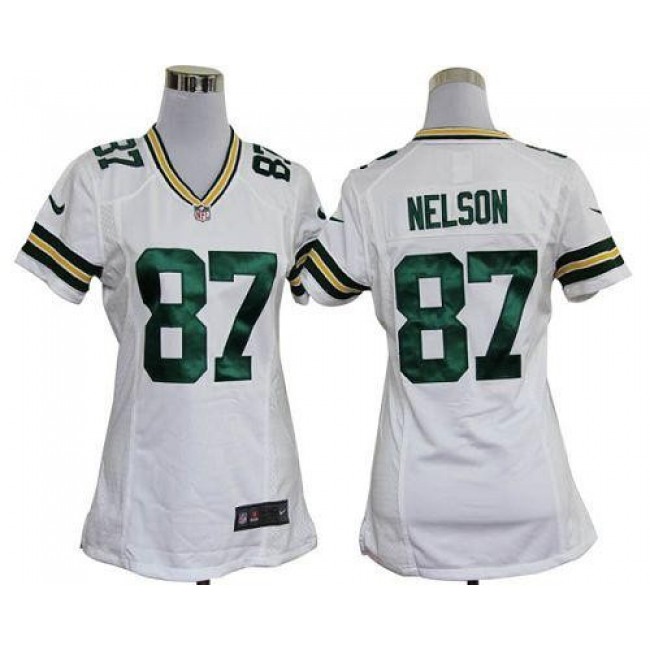 Women's Packers #87 Jordy Nelson White Stitched NFL Elite Jersey