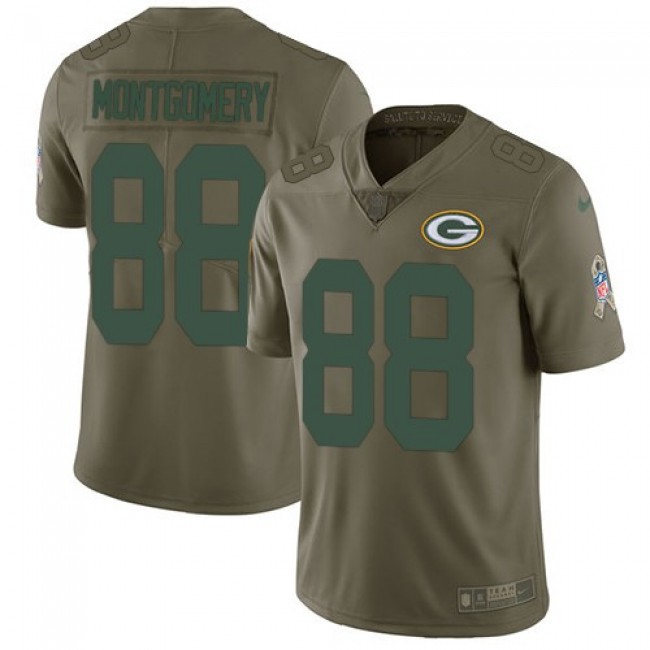 Nike Packers #88 Ty Montgomery Olive Men's Stitched NFL Limited 2017 Salute To Service Jersey