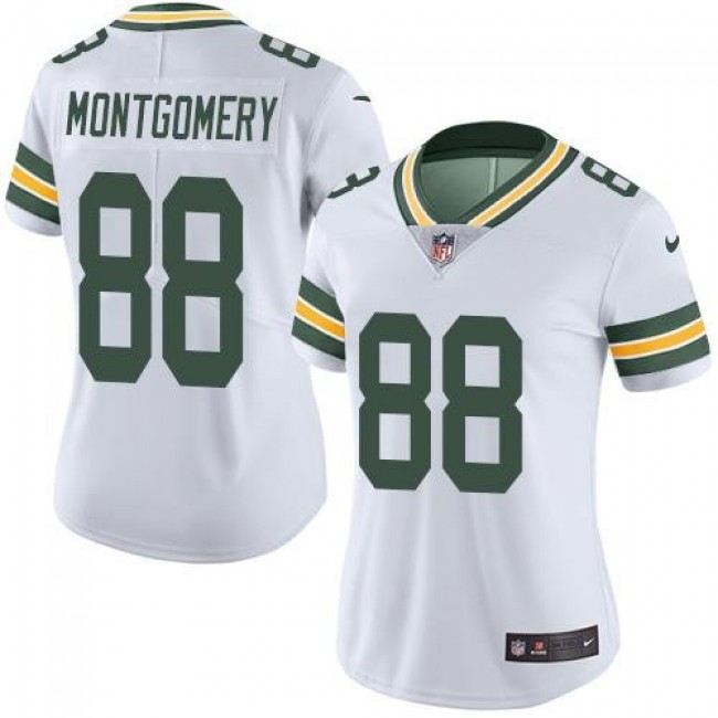 Women's Packers #88 Ty Montgomery White Stitched NFL Vapor Untouchable Limited Jersey
