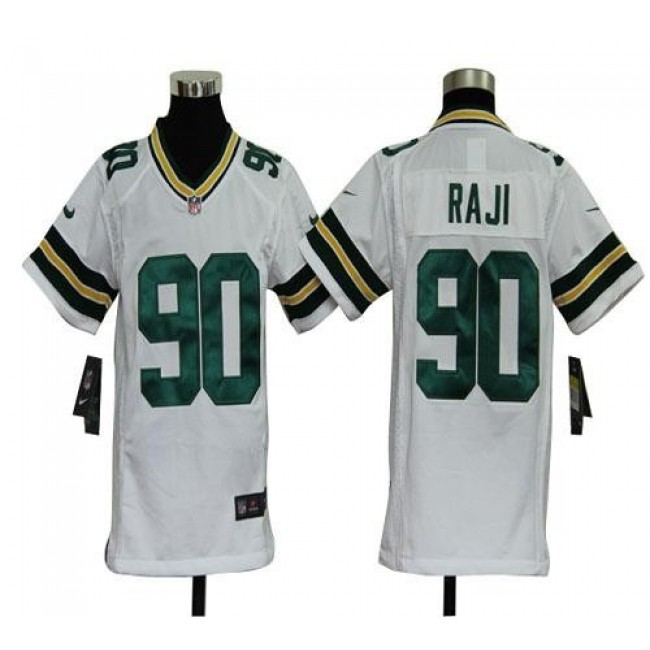 Green Bay Packers #90 B.J. Raji White Youth Stitched NFL Elite Jersey