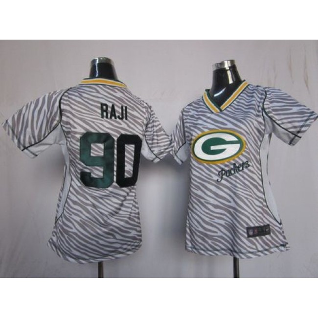 Women's Packers #90 B.J. Raji Zebra Stitched NFL Elite Jersey