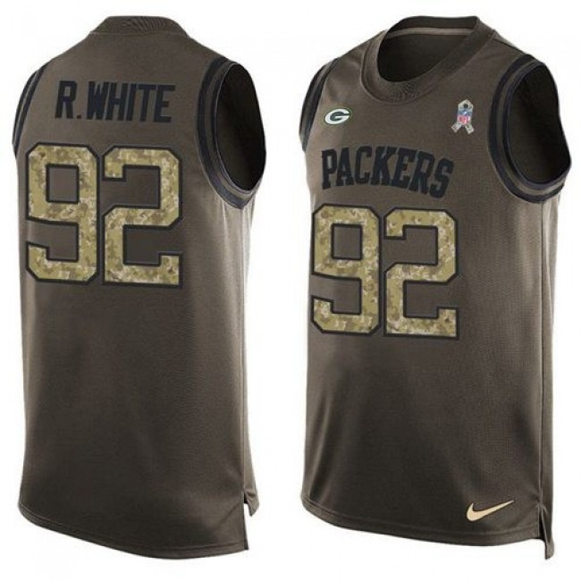 Nike Packers #92 Reggie White Green Men's Stitched NFL Limited Salute To Service Tank Top Jersey