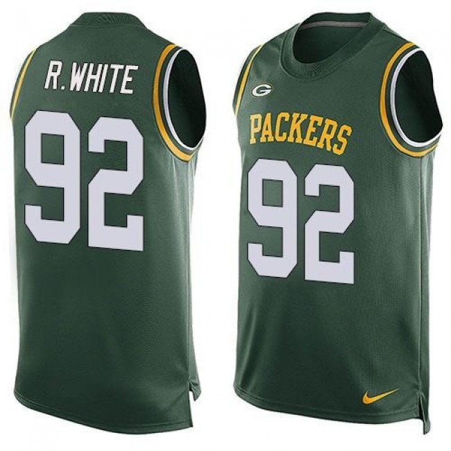 Nike Packers #92 Reggie White Green Team Color Men's Stitched NFL Limited Tank Top Jersey