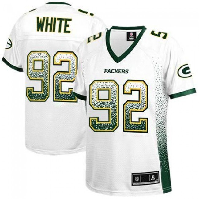 Women's Packers #92 Reggie White White Stitched NFL Elite Drift Jersey
