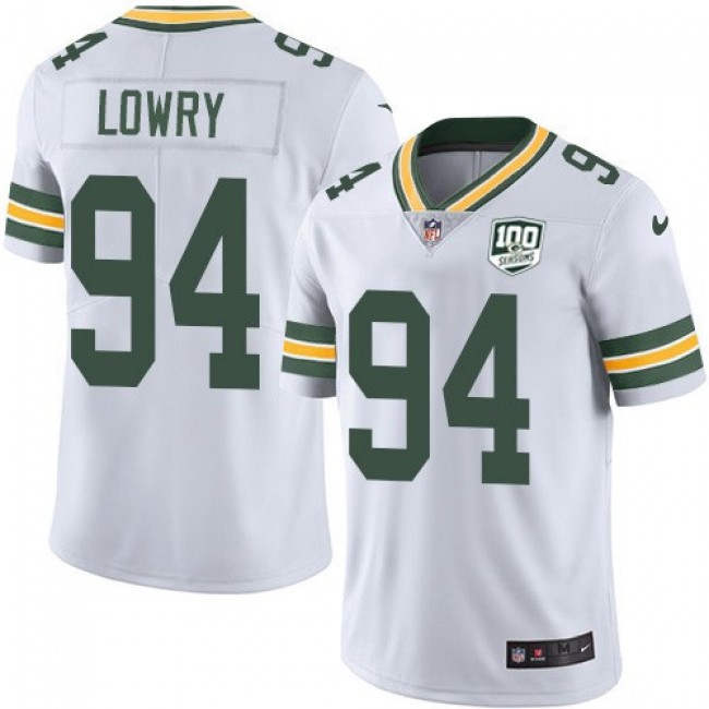 Nike Packers #94 Dean Lowry White Men's 100th Season Stitched NFL Vapor Untouchable Limited Jersey