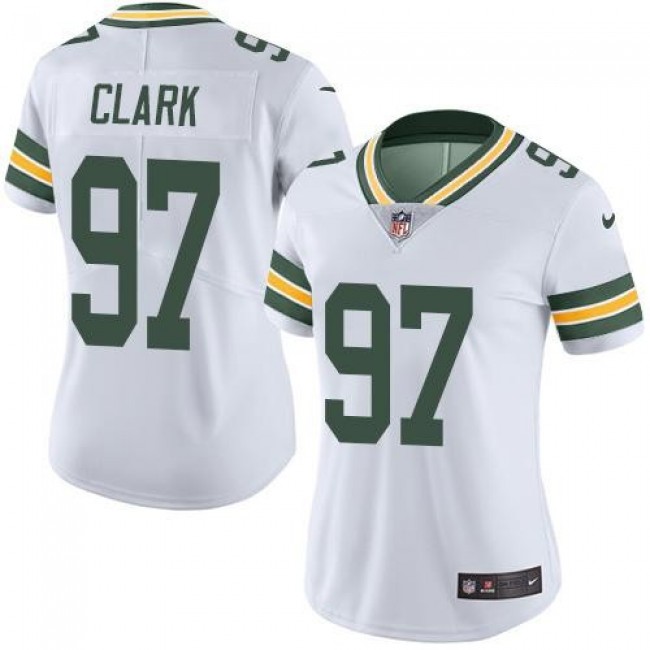 Women's Packers #97 Kenny Clark White Stitched NFL Vapor Untouchable Limited Jersey