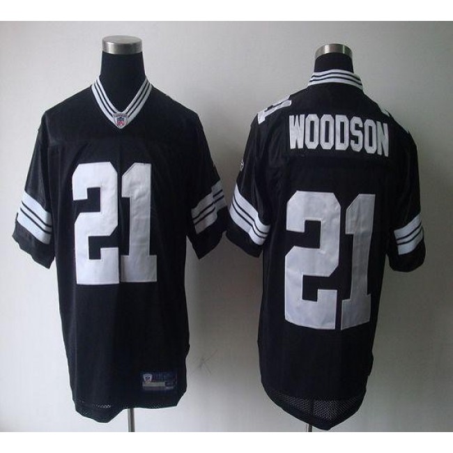 Packers #21 Charles Woodson Black Shadow Stitched NFL Jersey