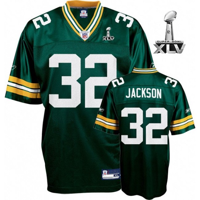 Packers #32 Brandon Jackson Green Super Bowl XLV Embroidered NFL Jersey