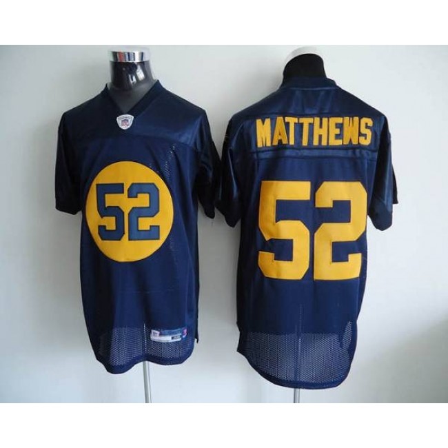Packers #52 Clay Matthews Blue Stitched NFL Jersey