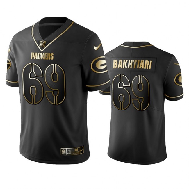 Packers #69 David Bakhtiari Men's Stitched NFL Vapor Untouchable Limited Black Golden Jersey