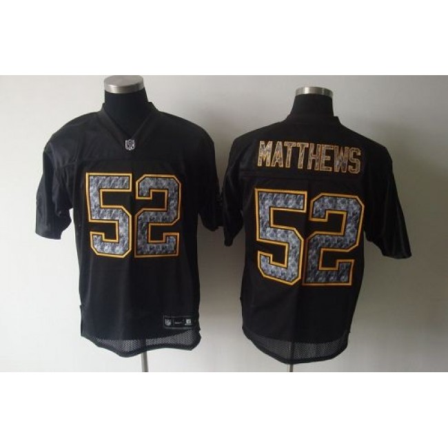 Sideline Black United Packers #52 Clay Matthews Black Stitched NFL Jersey