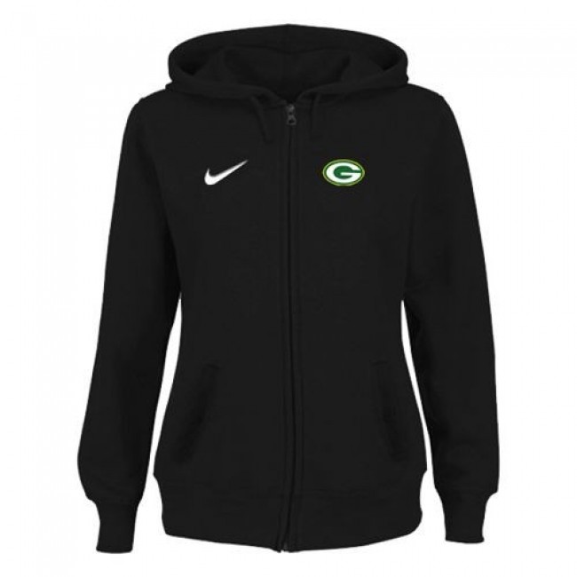 Women's Green Bay Packers Stadium Rally Full Zip Hoodie Black Jersey