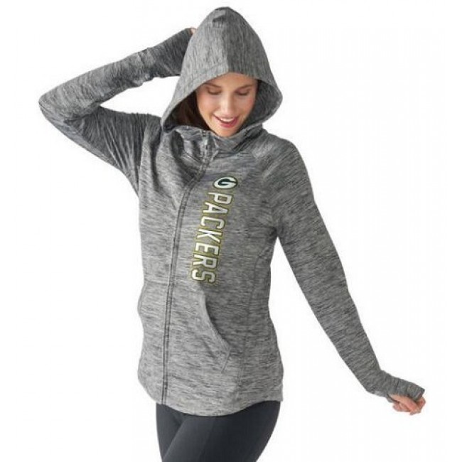 Women's NFL Green Bay Packers G-III 4Her by Carl Banks Recovery Full-Zip Hoodie Heathered Gray Jersey