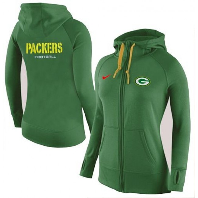 Women's Green Bay Packers Full-Zip Hoodie Green Jersey