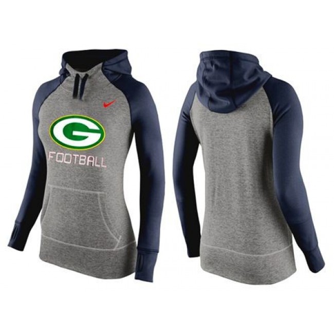 Women's Green Bay Packers Hoodie Grey Dark Blue Jersey