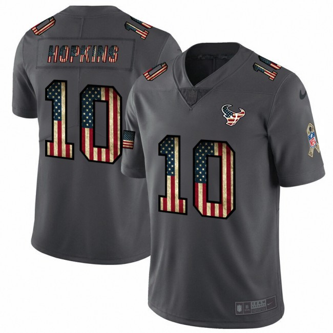 Houston Texans #10 DeAndre Hopkins Nike 2018 Salute to Service Retro USA Flag Limited NFL Jersey