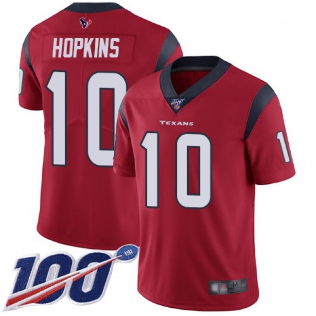 Nike Texans #10 DeAndre Hopkins Red Alternate Men's Stitched NFL 100th Season Vapor Limited Jersey