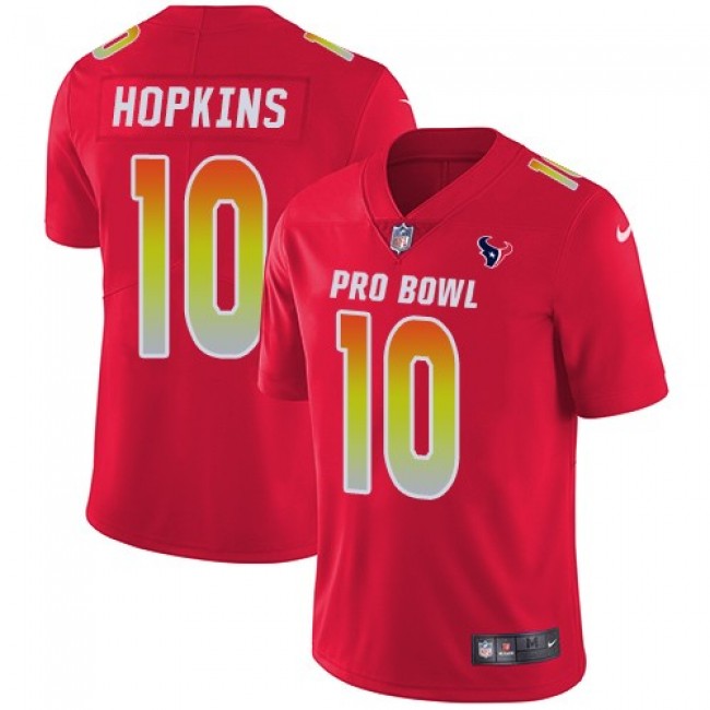 Women's Texans #10 DeAndre Hopkins Red Stitched NFL Limited AFC 2018 Pro Bowl Jersey