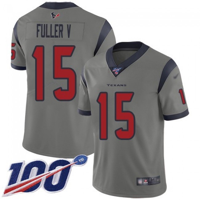 Nike Texans #15 Will Fuller V Gray Men's Stitched NFL Limited Inverted Legend 100th Season Jersey