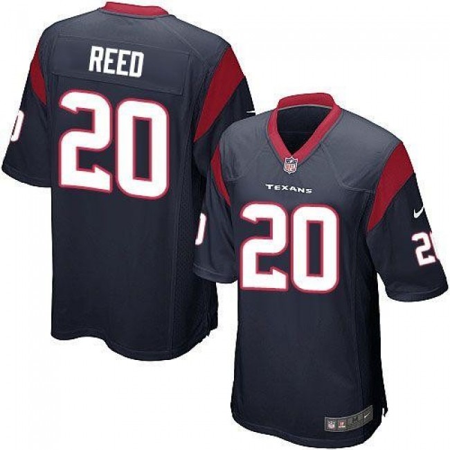 Houston Texans #20 Ed Reed Navy Blue Team Color Youth Stitched NFL Elite Jersey