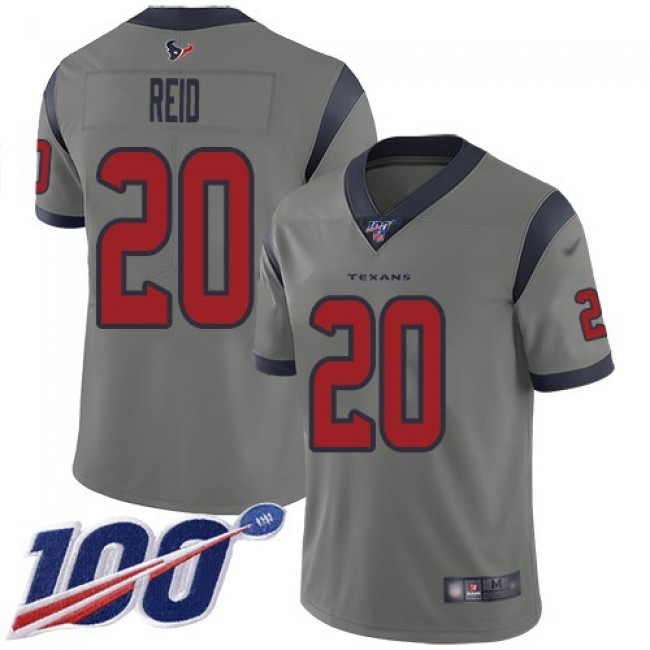 Nike Texans #20 Justin Reid Gray Men's Stitched NFL Limited Inverted Legend 100th Season Jersey