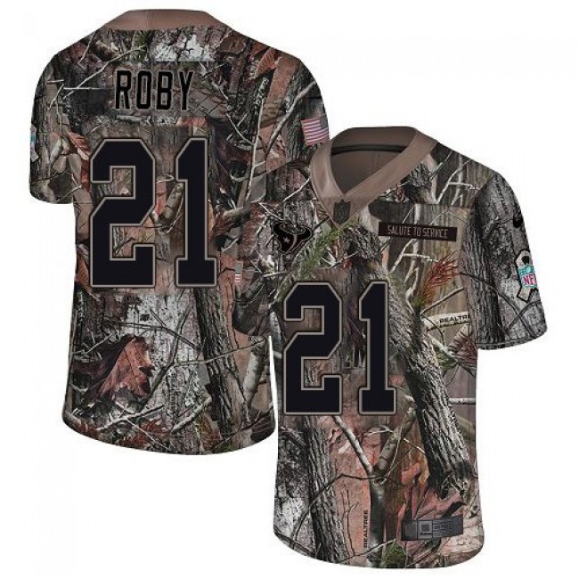Nike Texans #21 Bradley Roby Camo Men's Stitched NFL Limited Rush Realtree Jersey