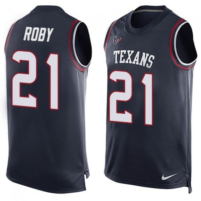 Nike Texans #21 Bradley Roby Navy Blue Team Color Men's Stitched NFL Limited Tank Top Jersey