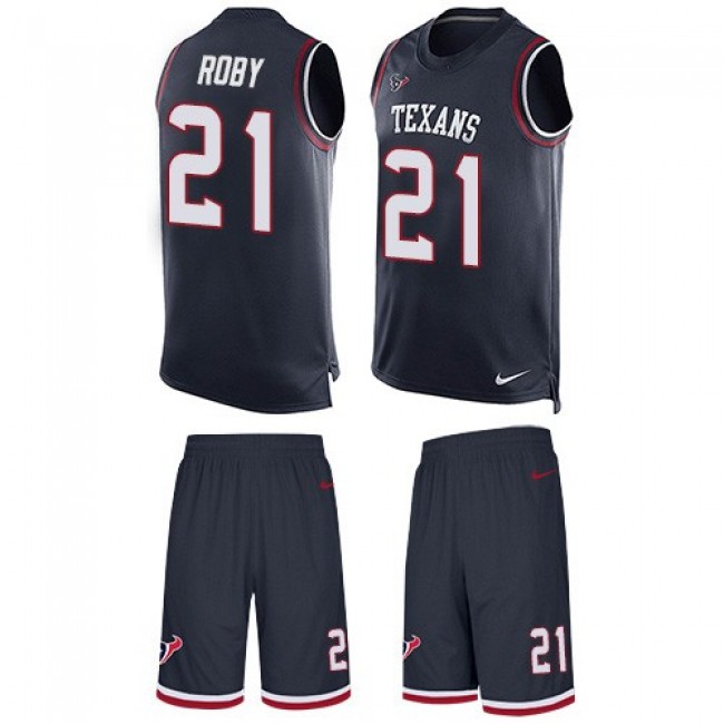 Nike Texans #21 Bradley Roby Navy Blue Team Color Men's Stitched NFL Limited Tank Top Suit Jersey