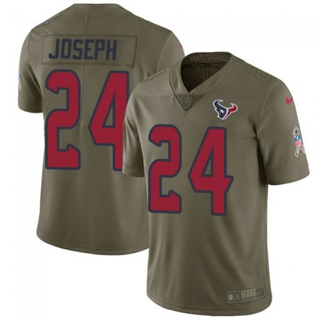 Nike Texans #24 Johnathan Joseph Olive Men's Stitched NFL Limited 2017 Salute to Service Jersey
