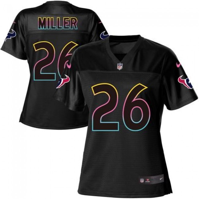 Women's Texans #26 Lamar Miller Black NFL Game Jersey