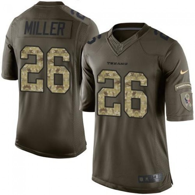 Houston Texans #26 Lamar Miller Green Youth Stitched NFL Limited Salute to Service Jersey