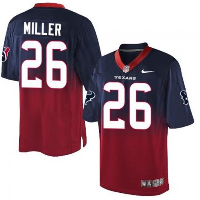 Nike Texans #26 Lamar Miller Navy Blue/Red Men's Stitched NFL Elite Fadeaway Fashion Jersey