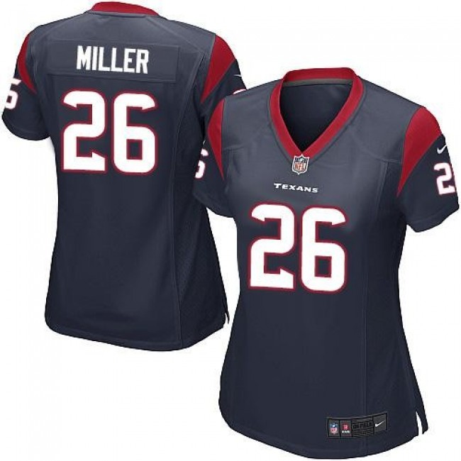 Women's Texans #26 Lamar Miller Navy Blue Team Color Stitched NFL Elite Jersey