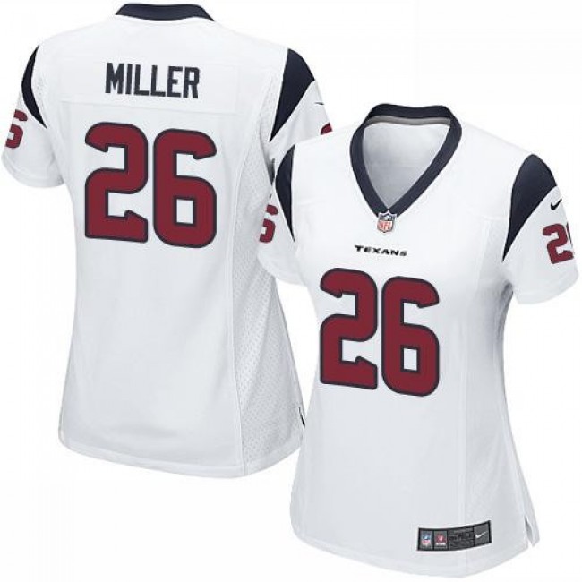 Women's Texans #26 Lamar Miller White Stitched NFL Elite Jersey