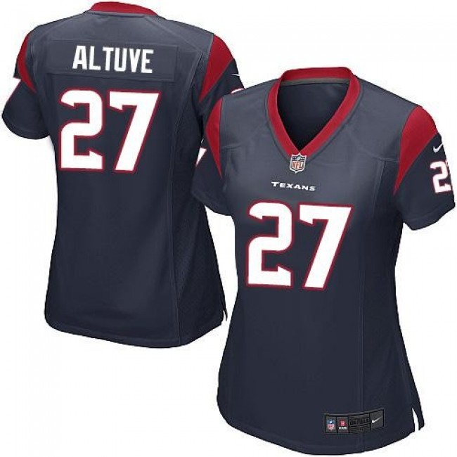 Women's Texans #27 Jose Altuve Navy Blue Team Color Stitched NFL Elite Jersey