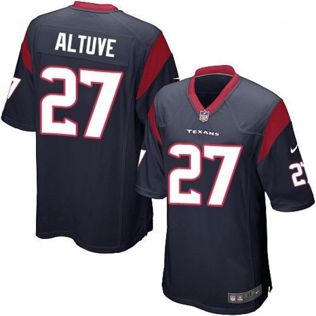 Houston Texans #27 Jose Altuve Navy Blue Team Color Youth Stitched NFL Elite Jersey