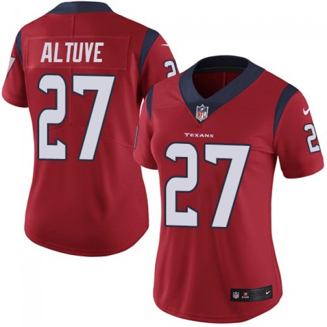Women's Texans #27 Jose Altuve Red Alternate Stitched NFL Vapor Untouchable Limited Jersey