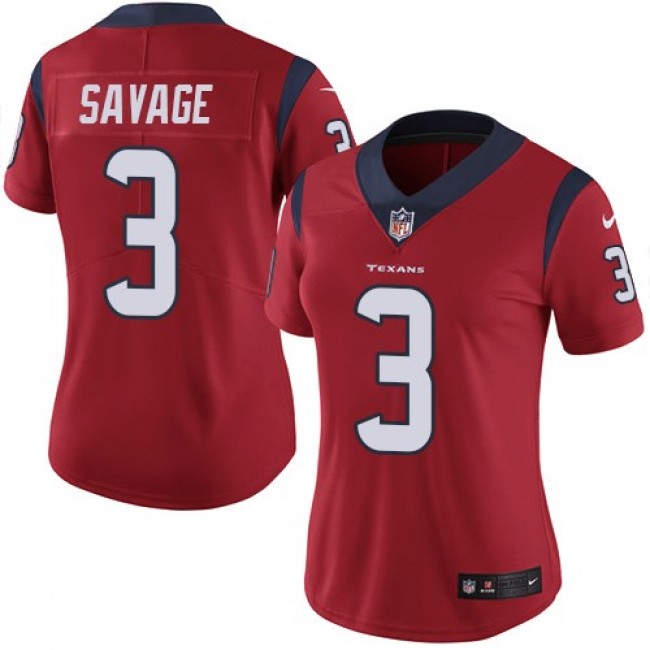 Women's Texans #3 Tom Savage Red Alternate Stitched NFL Vapor Untouchable Limited Jersey