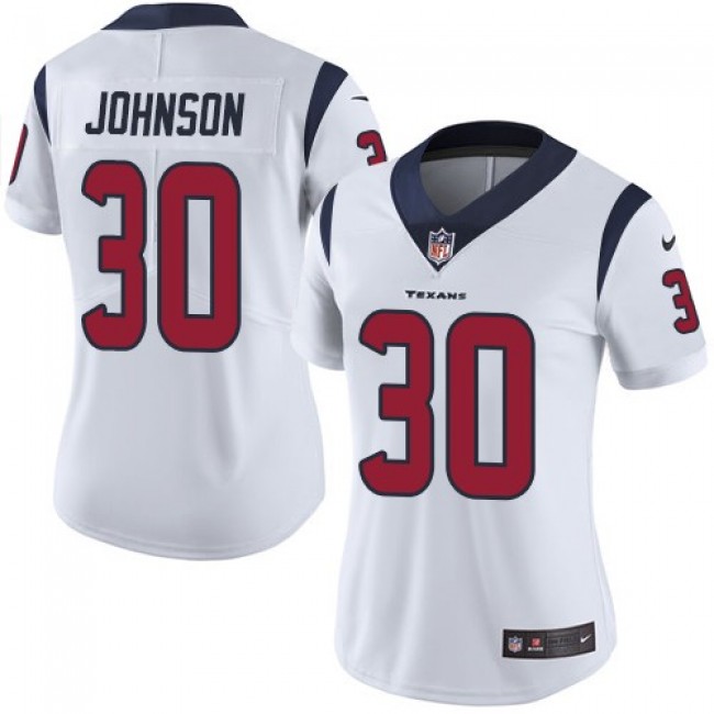 Women's Texans #30 Kevin Johnson White Stitched NFL Vapor Untouchable Limited Jersey