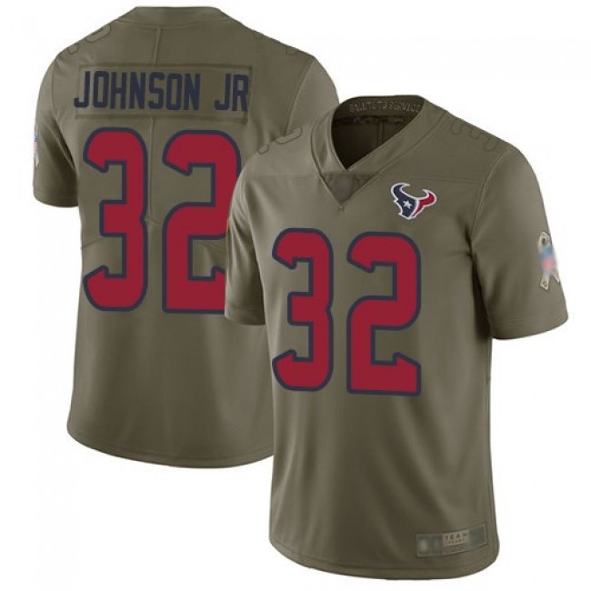 Nike Texans #32 Lonnie Johnson Jr. Olive Men's Stitched NFL Limited 2017 Salute To Service Jersey