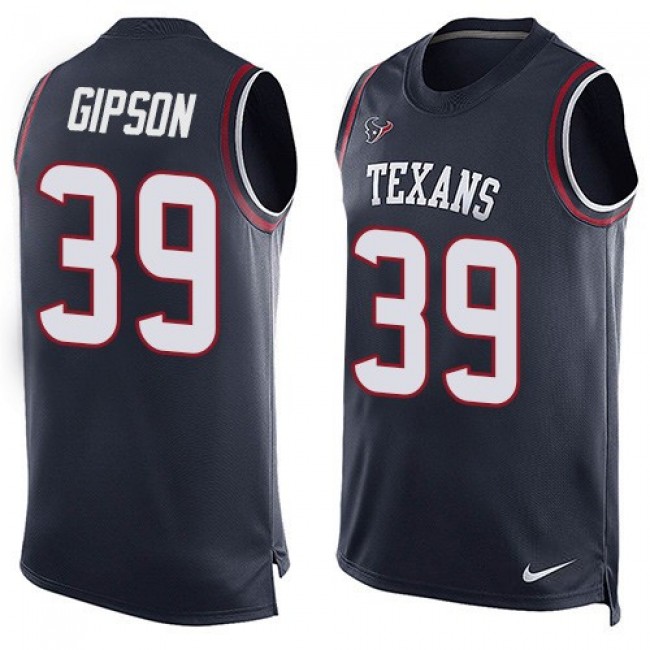 Nike Texans #39 Tashaun Gipson Navy Blue Team Color Men's Stitched NFL Limited Tank Top Jersey