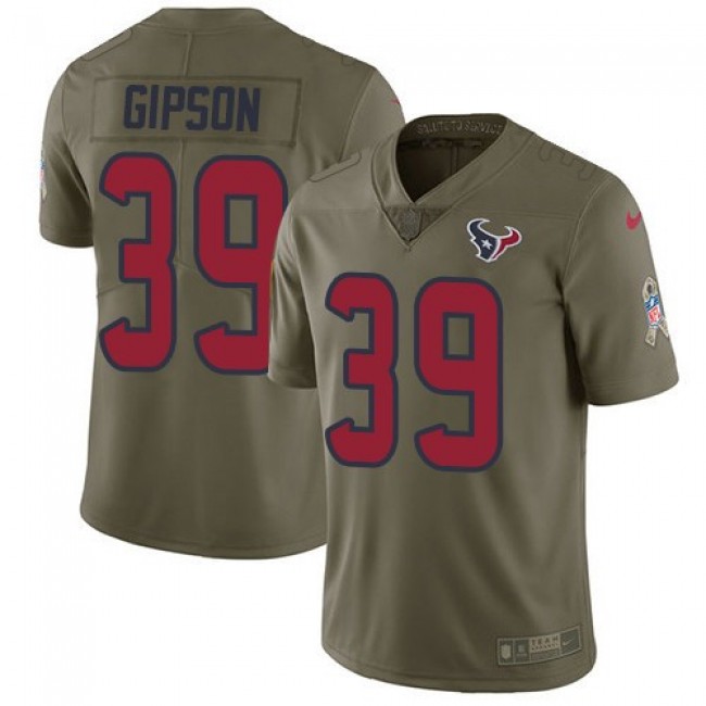 Nike Texans #39 Tashaun Gipson Olive Men's Stitched NFL Limited 2017 Salute to Service Jersey